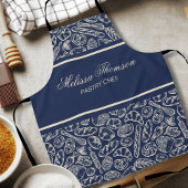 Elegant Classic Navy Blue Cake Bakery Chef エプロン