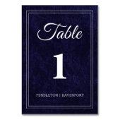 Elegant Classic Navy Blue Wedding テーブルナンバー (裏面)