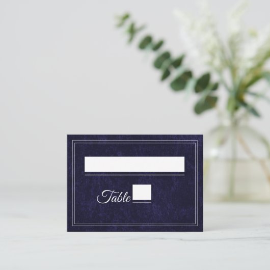 Elegant Classic Navy Blue Wedding プレイスカード (スタンド正面)