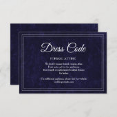 Elegant Classic Navy Blue Wedding Dress Code エンクロージャーカード (正面/裏面)