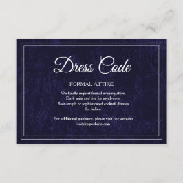 Elegant Classic Navy Blue Wedding Dress Code エンクロージャーカード