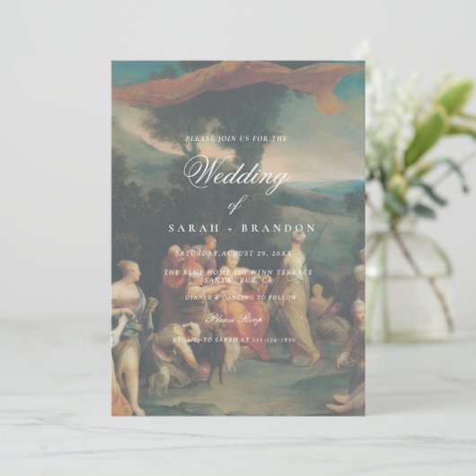 Elegant Classic Old painting Wedding 招待状 (スタンド正面)