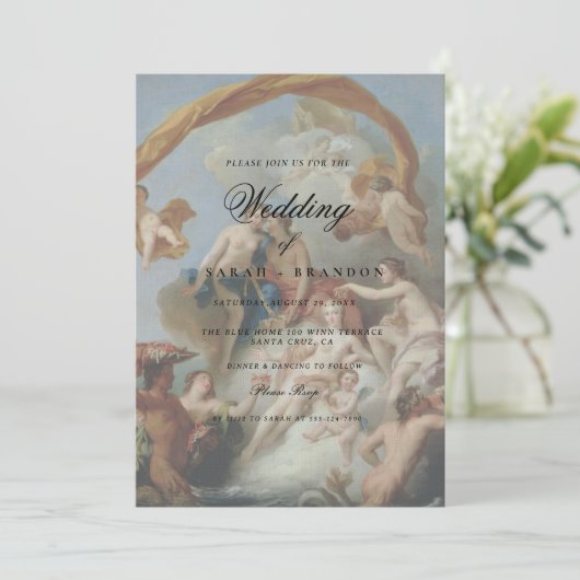 Elegant Classic Old painting Wedding 招待状 (スタンド正面)