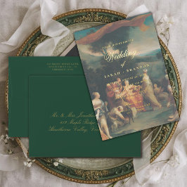 Elegant Classic Old painting Wedding 招待状