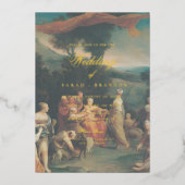 Elegant Classic Old painting Wedding 箔招待状 (正面)