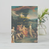 Elegant Classic Old painting Wedding 箔招待状 (立ち正面)