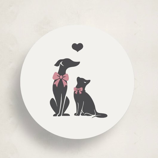 Elegant Classic Pet Sitter Sticker ラウンドシール