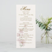 Elegant Classic Purple Florals Wedding Menu メニュー (スタンド正面)