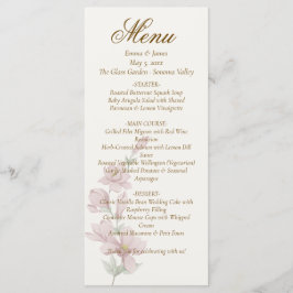 Elegant Classic Purple Florals Wedding Menu メニュー