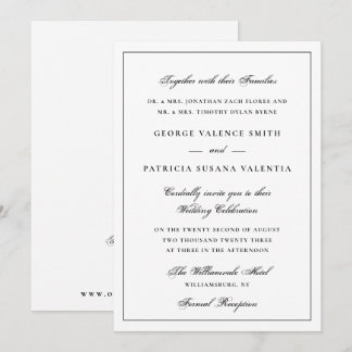 Elegant Classic QR Code Wedding Website 招待状