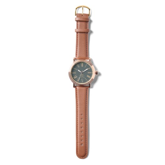 Elegant Classic Roman Numerals Typography Wedding 腕時計 (ストラップ)