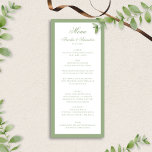 Elegant Classic Sage Green Border Script Wedding メニュー<br><div class="desc">This formal wedding menu features a timeless sage green border paired with elegant script typography for a refined and classic look. Designed to complement traditional, garden, and minimalist weddings, the soft green tones add warmth while maintaining a clean and sophisticated aesthetic. Perfect for formal receptions, plated dinners, or elegant wedding...</div>
