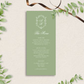 Elegant Classic Sage Green Monogram Crest Wedding メニュー