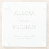 Elegant Classic Script Calligraphy Wedding ガラスコースター (裏面)