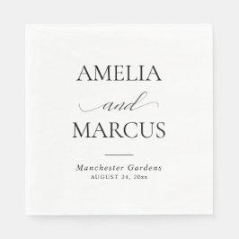 Elegant Classic Script Calligraphy Wedding スタンダードランチョンナプキン