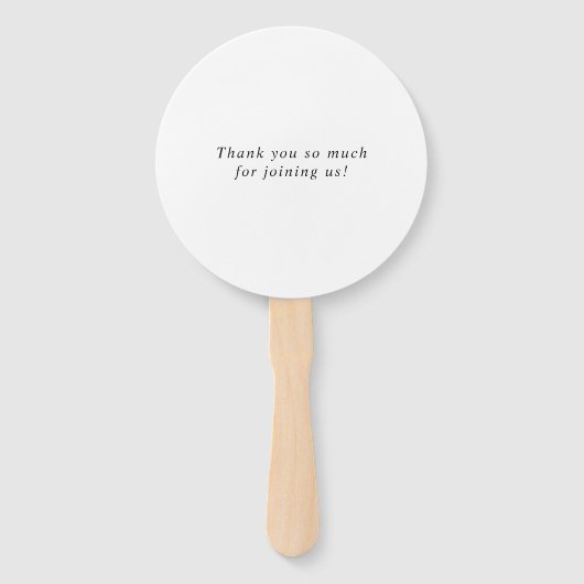 Elegant Classic Script Calligraphy Wedding ハンドファン (裏面)