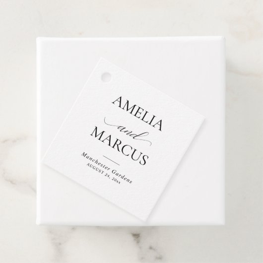 Elegant Classic Script Calligraphy Wedding フェイバータグ (インサイチュ)