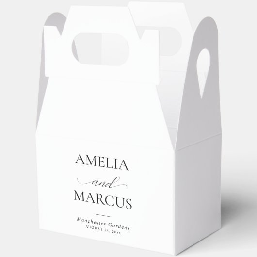 Elegant Classic Script Calligraphy Wedding フェイバーボックス (見開き)