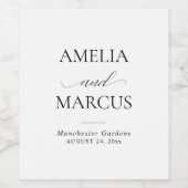 Elegant Classic Script Calligraphy Wedding ワインラベル (シングルラベル)
