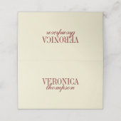 Elegant Classic Script Ivory Cream Wedding Custom プレイスカード (外部開封)