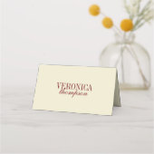 Elegant Classic Script Ivory Cream Wedding Custom プレイスカード (裏面)