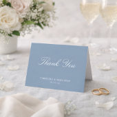 Elegant Classic Script Wedding Dusty Blue Folded サンキューカード