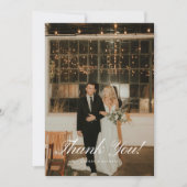 Elegant Classic Script Wedding Photo サンキューカード (正面)