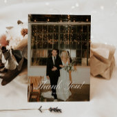 Elegant Classic Script Wedding Photo サンキューカード