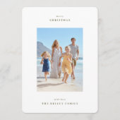 Elegant, Classic & Simple White Christmas Photo  シーズンカード (正面)