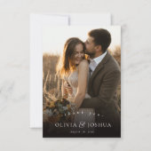 Elegant Classic Typography Single Photo Wedding サンキューカード (正面)