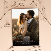 Elegant Classic Typography Single Photo Wedding サンキューカード