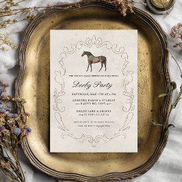 Elegant Classic Vintage Horse Race Derby Party 招待状