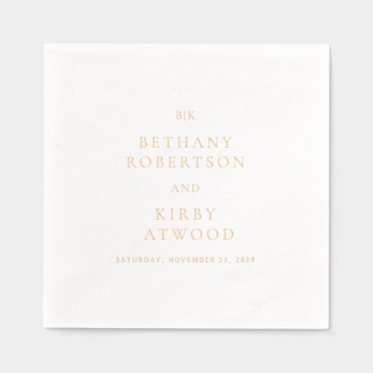 Elegant Classic Wedding 箔ナプキン (正面)