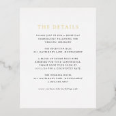 Elegant Classic Wedding Foil Enclosure Card 箔招待状ポストカード (正面)