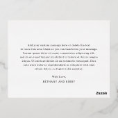 Elegant Classic Wedding Foil Thank You Card 箔招待状ポストカード (裏面)