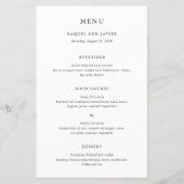 Elegant Classic Wedding Menu (正面)