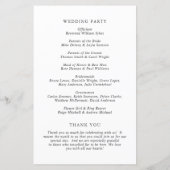 Elegant Classic Wedding Program (裏面)