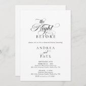 Elegant Classic Wedding Rehearsal Dinner 招待状 (正面/裏面)