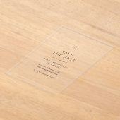 Elegant Classic Wedding Save the Date アクリル招待状 (レイダウン)