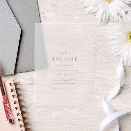 Elegant Classic Wedding Save the Date ベラム紙招待状