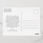 Elegant  Classic Wedding Thank You 箔招待状ポストカード (裏面)