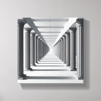 Elegant Classical Colonnade Art - Infinite Archite キャンバスプリント