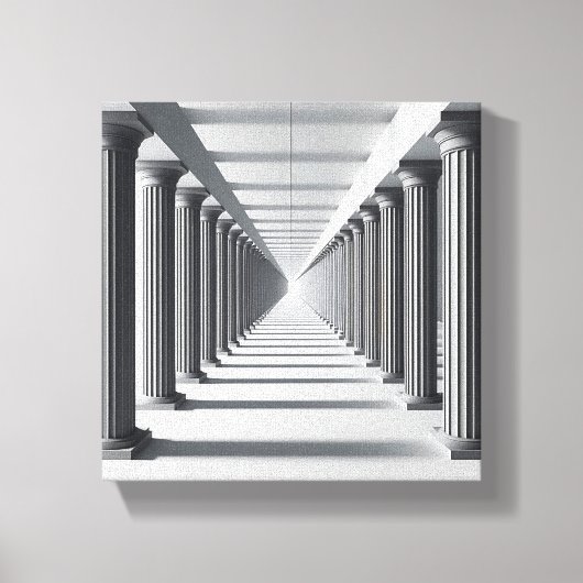 Elegant Classical Colonnade Art - Infinite Archite キャンバスプリント (正面)