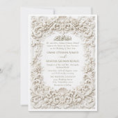 Elegant Classy Baroque Frame Islamic Wedding 招待状 (正面)