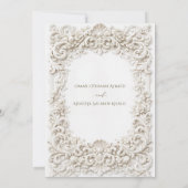 Elegant Classy Baroque Frame Islamic Wedding 招待状 (裏面)