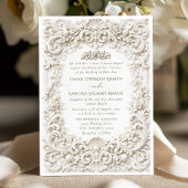 Elegant Classy Baroque Frame Islamic Wedding 招待状