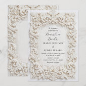 Elegant Classy Baroque Frame Nuestra Boda Wedding 招待状 (正面/裏面)