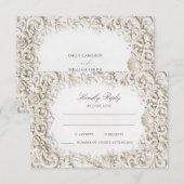 Elegant Classy Baroque Frame RSVP エンクロージャーカード (正面/裏面)