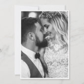 Elegant Classy Black and White Photo Wedding セーブザデート (裏面)
