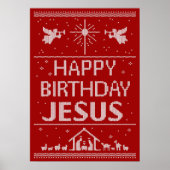 Elegant Classy Black Ugly Christmas Sweater Design ポスター (正面)